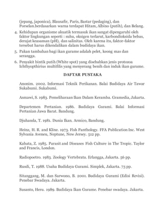 Budidaya ikan gurame | DOCX