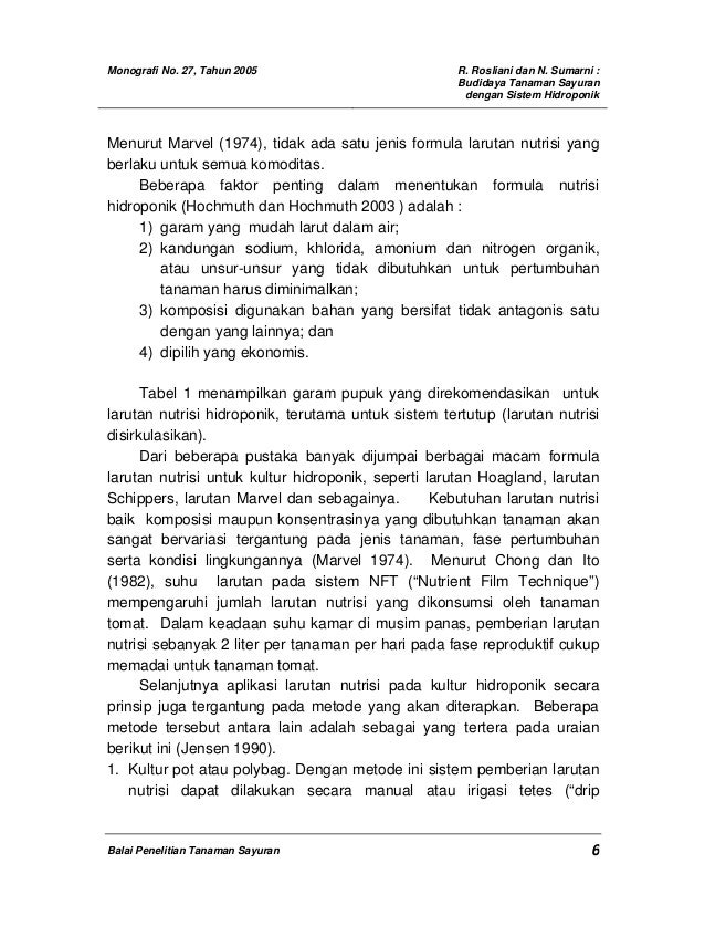 iBudidayai isayurani dengan sistem ihidroponiki