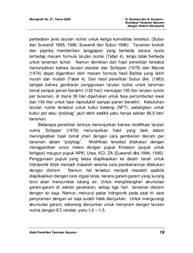 Budidaya sayuran dengan sistem hidroponik 