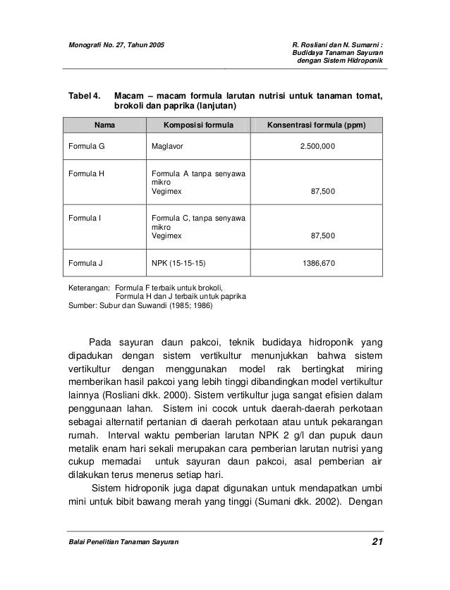 Budidaya isayurani dengan isistemi ihidroponiki Budidaya isayurani dengan isistemi ihidroponiki