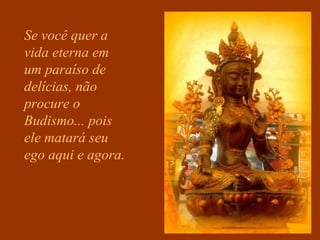 Se você quer a
vida eterna em
um paraíso de
delícias, não
procure o
Budismo... pois
ele matará seu
ego aqui e agora.
 