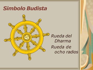 Simbolo Budista
Rueda del
Dharma
Rueda de
ocho radios
 