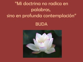 “Mi doctrina no radica en
            palabras,
sino en profunda contemplación”
            BUDA
 