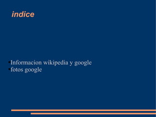 indice Informacion wikipedia y google fotos google 