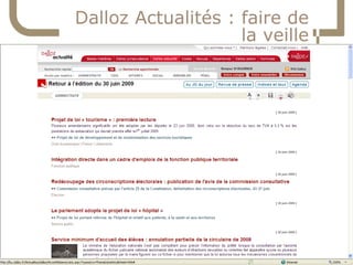 Dalloz Actualités : faire de
                                       la veille


•




    5   30/06/09
                   ...