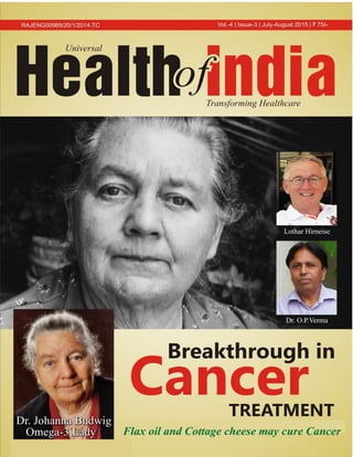 Biography of Dr. Johanna Budwig in Health of India (Covery Story)