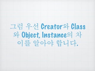 ૯೿ ဨ໓ Creatorဉ Class 
ဉ Object, Instanceၡ ᅍ 
ၦ൐ ྩྤ྽ ጁఁఋ. 
 