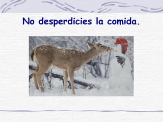 No desperdicies la comida. 