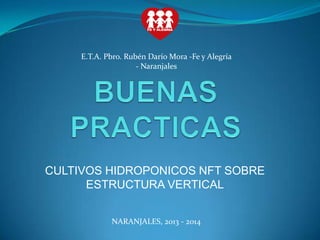 E.T.A. Pbro. Rubén Darío Mora -Fe y Alegría
- Naranjales

CULTIVOS HIDROPONICOS NFT SOBRE
ESTRUCTURA VERTICAL
NARANJALES, 2013 - 2014

 