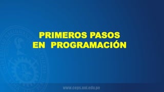 PRIMEROS PASOS
EN PROGRAMACIÓN
 