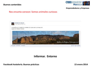 Buenos contenidos
Emprendedores y Empresas

Nos encanta conocer. Somos animales curiosos

Informar. Entorno
Facebook hostelería. Buenas prácticas

15 enero 2014

 