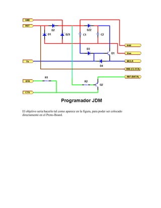 El objetivo seria hacerlo tal como aparece en la figura, para poder ser colocado
directamente en el Proto-Board.
 