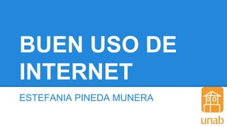 BUEN USO DE 
INTERNET 
ESTEFANIA PINEDA MUNERA 
 