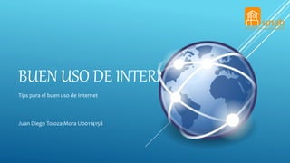 BUEN USO DE INTERNET
Tips para el buen uso de Internet
Juan Diego Toloza Mora U00114158
 