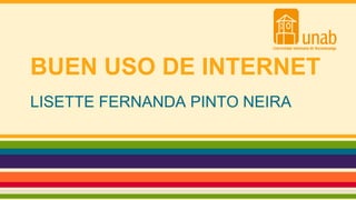 BUEN USO DE INTERNET 
LISETTE FERNANDA PINTO NEIRA 
 