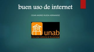 buen uso de internet
CESAR ANDRES RUEDA HERNANDEZ
 