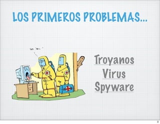 LOS PRIMEROS PROBLEMAS...


               Troyanos
                 Virus
               Spyware

                            3
 