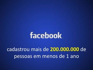 cadastrou mais de 200.000.000 de
pessoas em menos de 1 ano
 