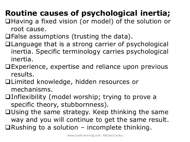 psychological inertia problem solving