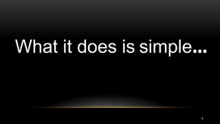 What it does is simple
4
 