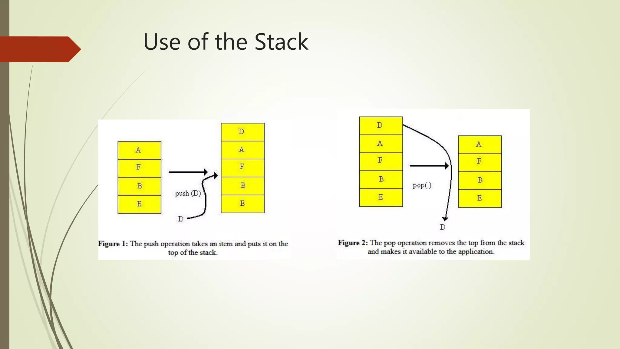 Use of the Stack
 
