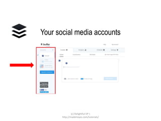 Your social media
accounts
(c) Delightful VP |
http://madelreyes.com/tutorials/
 