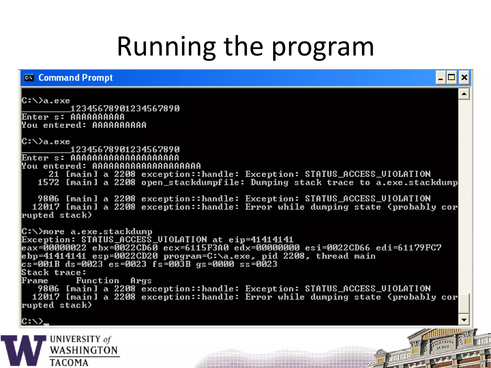 Stack-based Buffer Overflow Attacks