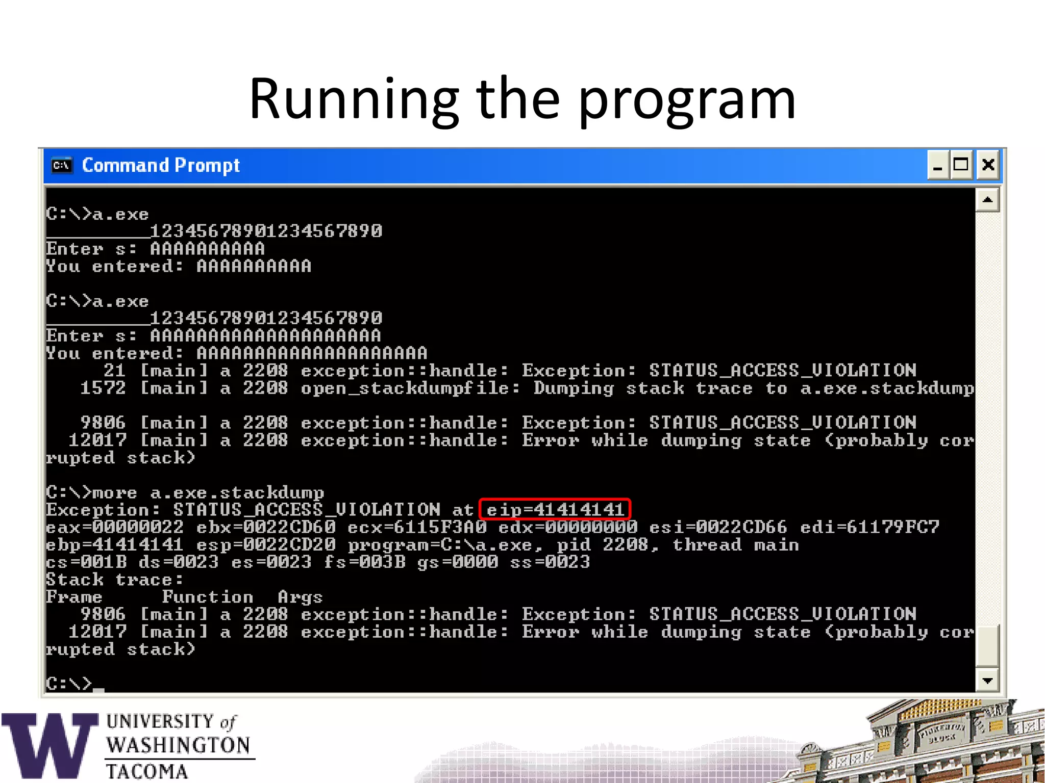 Stack-based Buffer Overflow Attacks