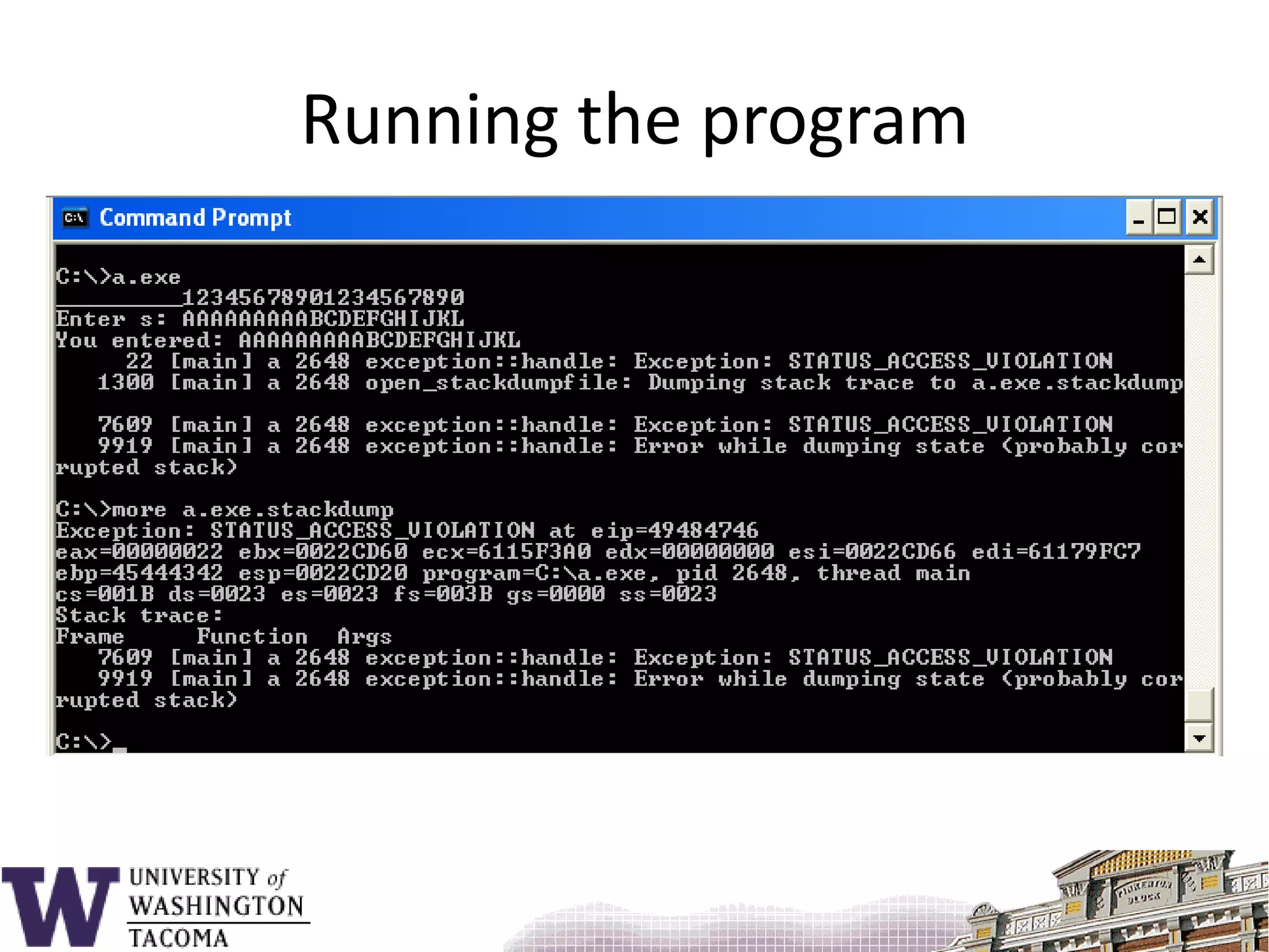 Stack-based Buffer Overflow Attacks