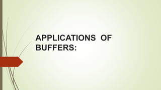 APPLICATIONS OF
BUFFERS:
 