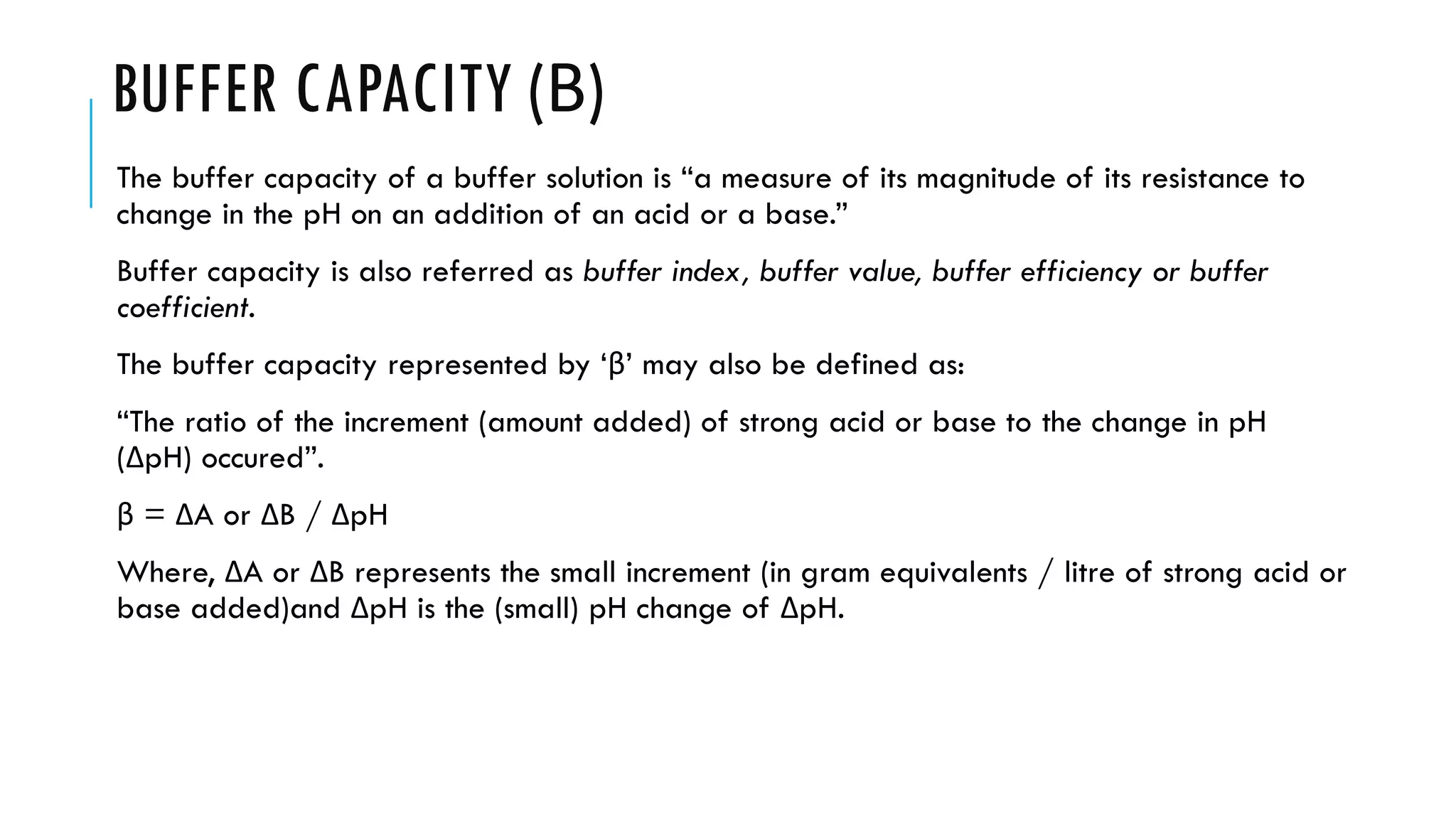 Buffer and Buffer capacity