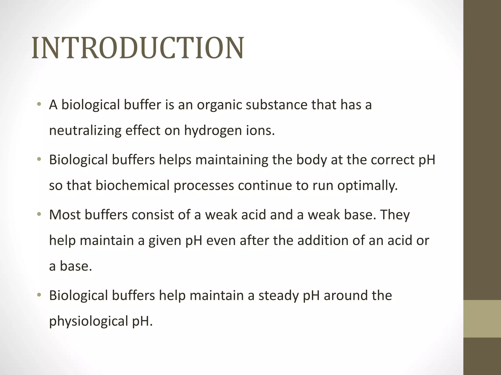 Buffers in biological systems PPT