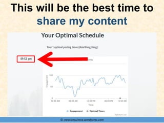 © creativesuiteva.wordpress.com
This will be the best time to
share my content
 