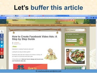 © creativesuiteva.wordpress.com
Let’s buffer this article
 