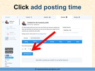 © creativesuiteva.wordpress.com
Click add posting time
 