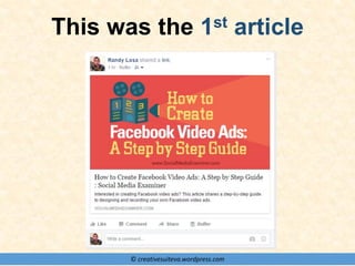 © creativesuiteva.wordpress.com
This was the 1st article
 