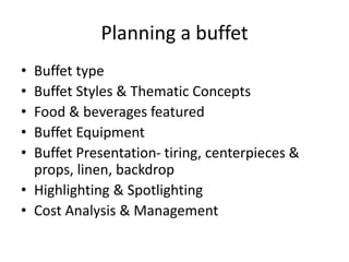 Buffet Introduction Buffet 1 | PPTX