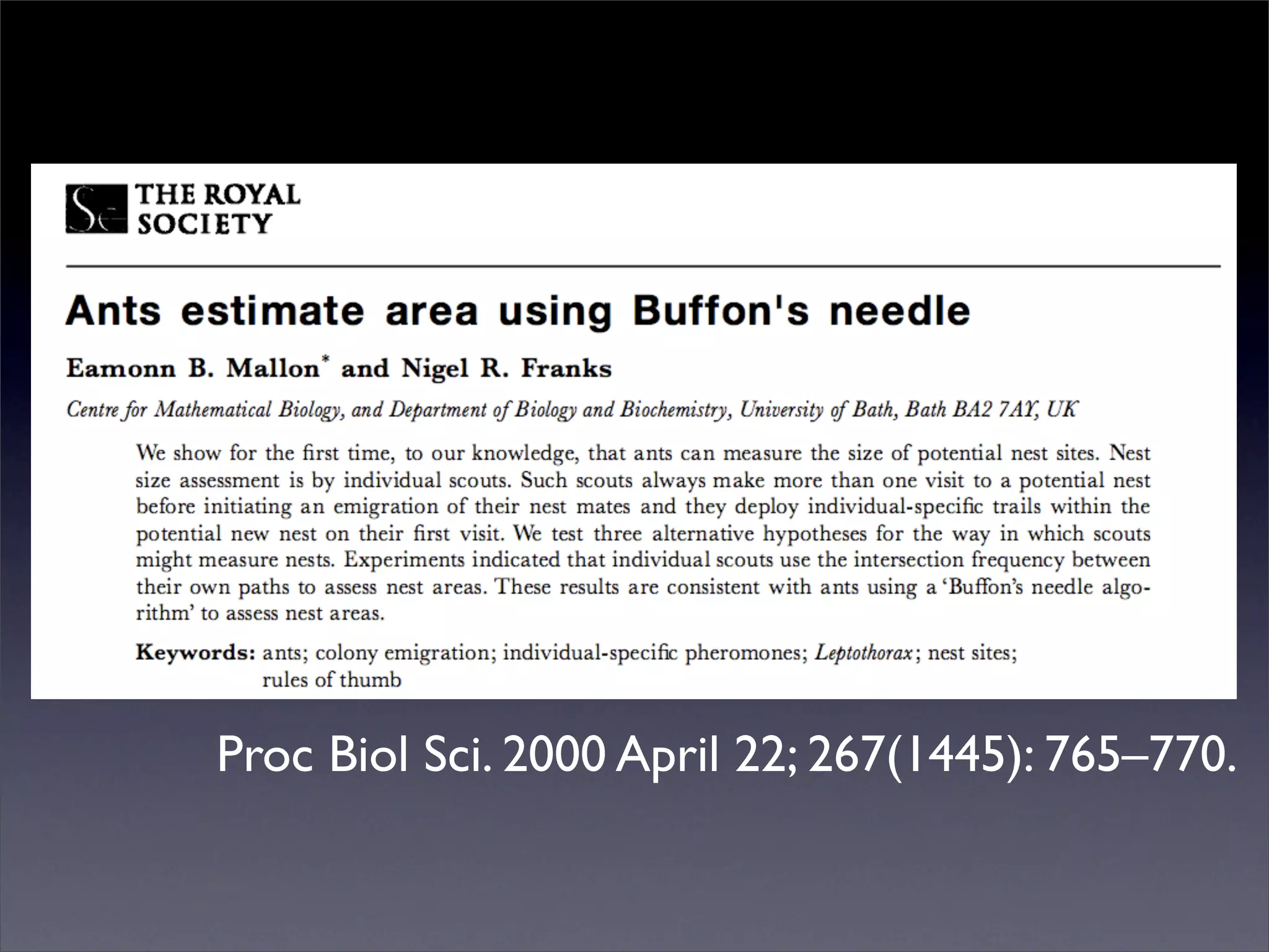 Proc Biol Sci. 2000 April 22; 267(1445): 765–770.
 