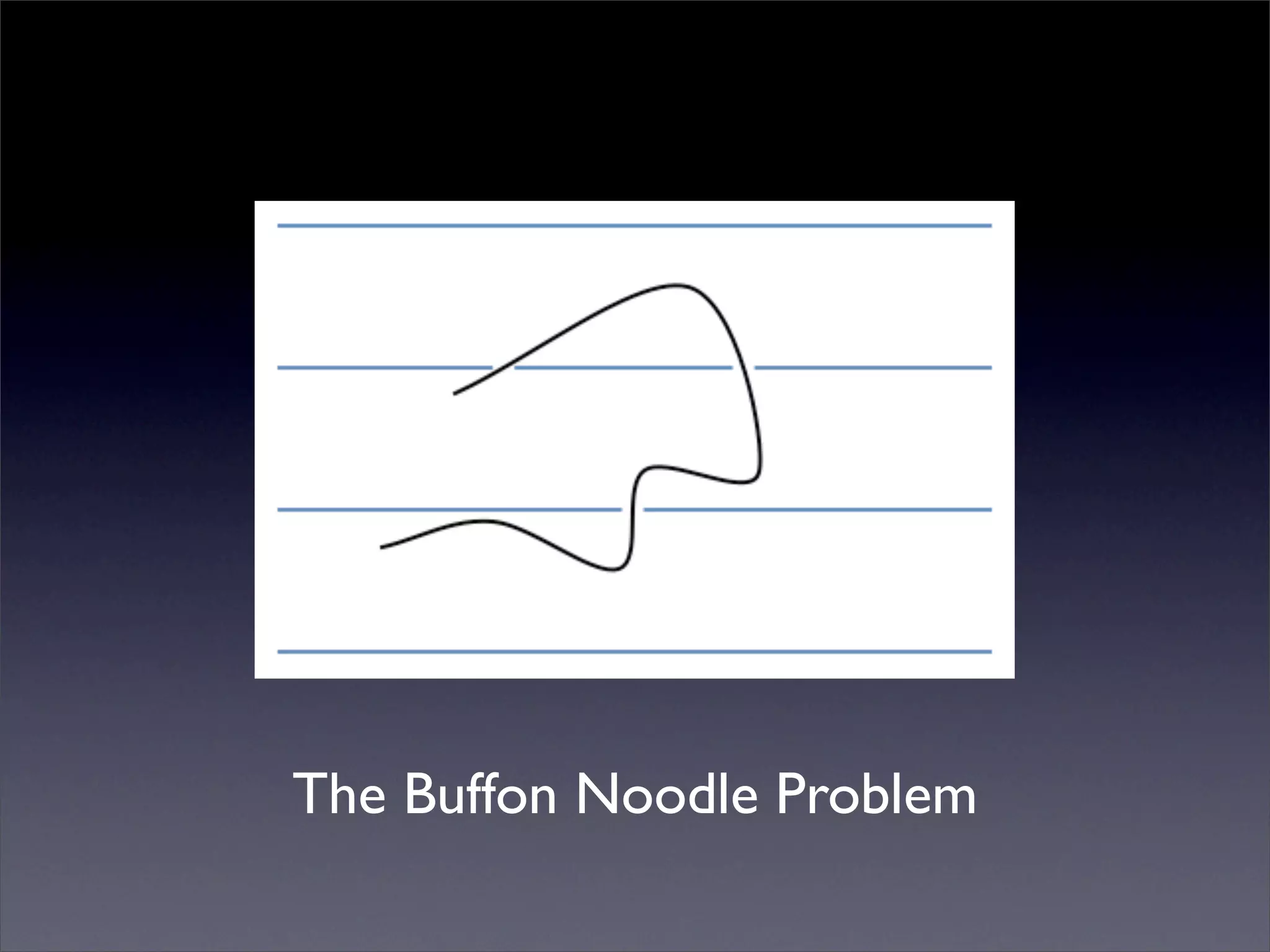 The Buffon Noodle Problem
 