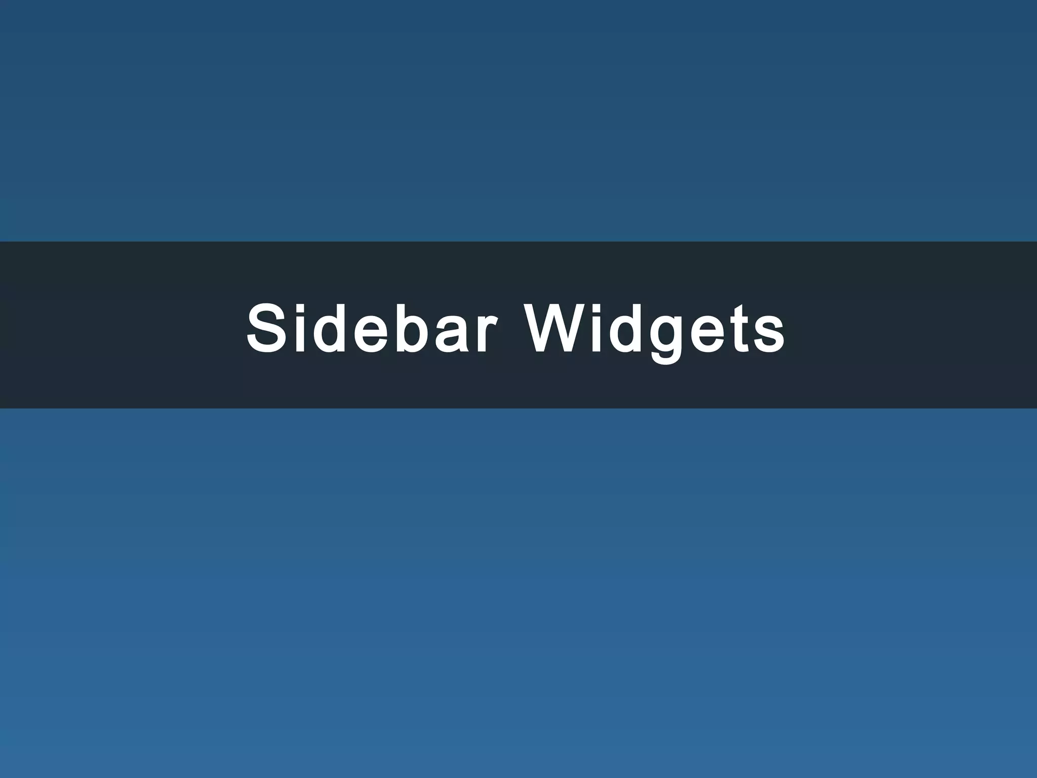Sidebar Widgets
 
