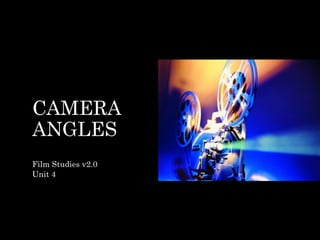 CAMERA
ANGLES
Film Studies v2.0
Unit 4
 