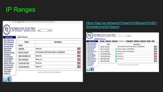 IP Ranges
https://bgp.he.net/search?search%5Bsearch%5D=
Smule&commit=Search
 