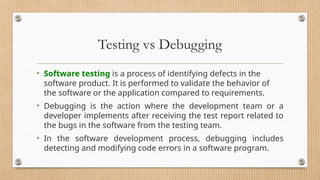 Bug, Defect, Error, Fault in Software Quality Engineering .pptx