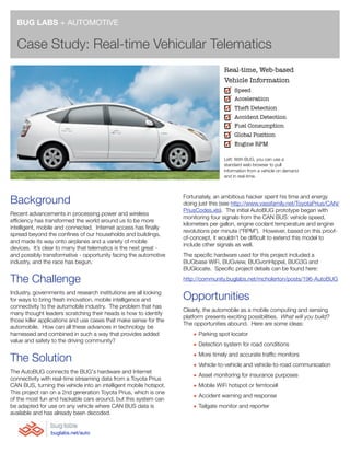 Bug labs + automotive fact sheet | PDF
