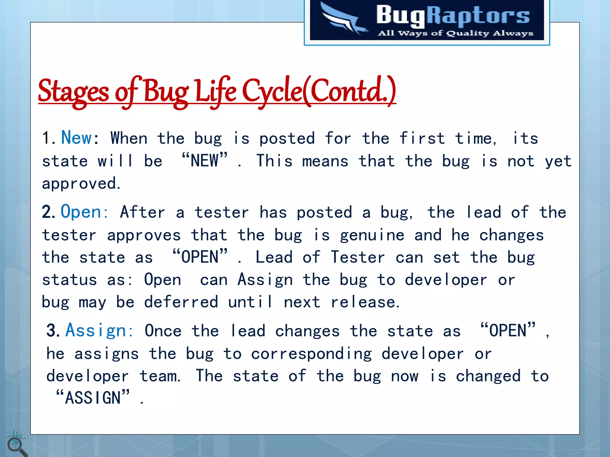 Bug life cycle | PPTX