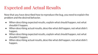 Not Bug Expected Behavior Bug reporting | PDF