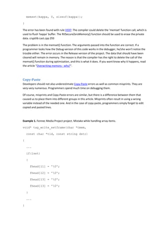 100 bugs in Open Source C/C++ projects | PDF