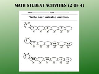 MATH STUDENT ACTIVITIES (2 OF 4) 