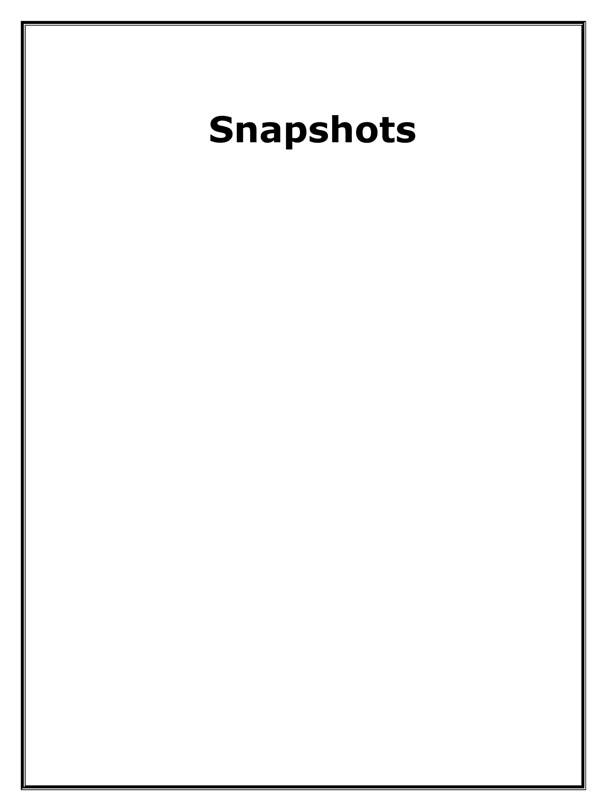 Snapshots
 