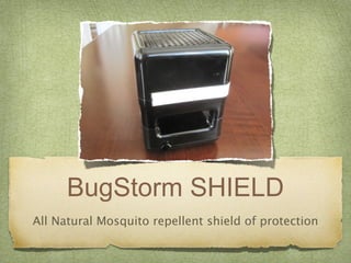 BugStorm SHIELD
All Natural Mosquito repellent shield of protection
 